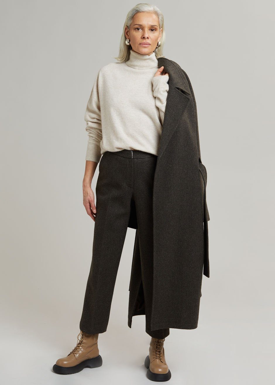 Elan Herringbone Pants - Dark Grey Melange - 3