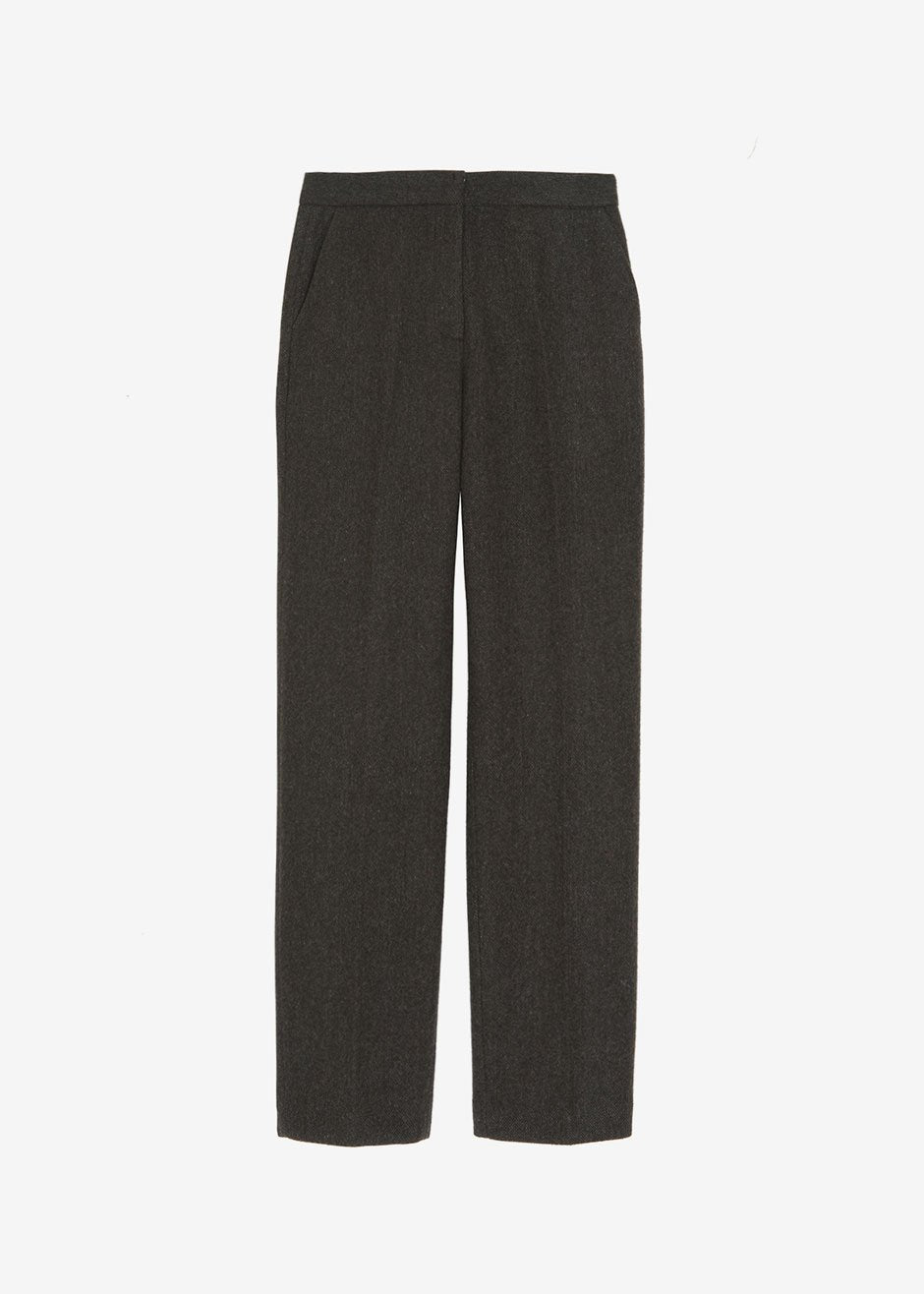 Elan Herringbone Pants - Dark Grey Melange - 6
