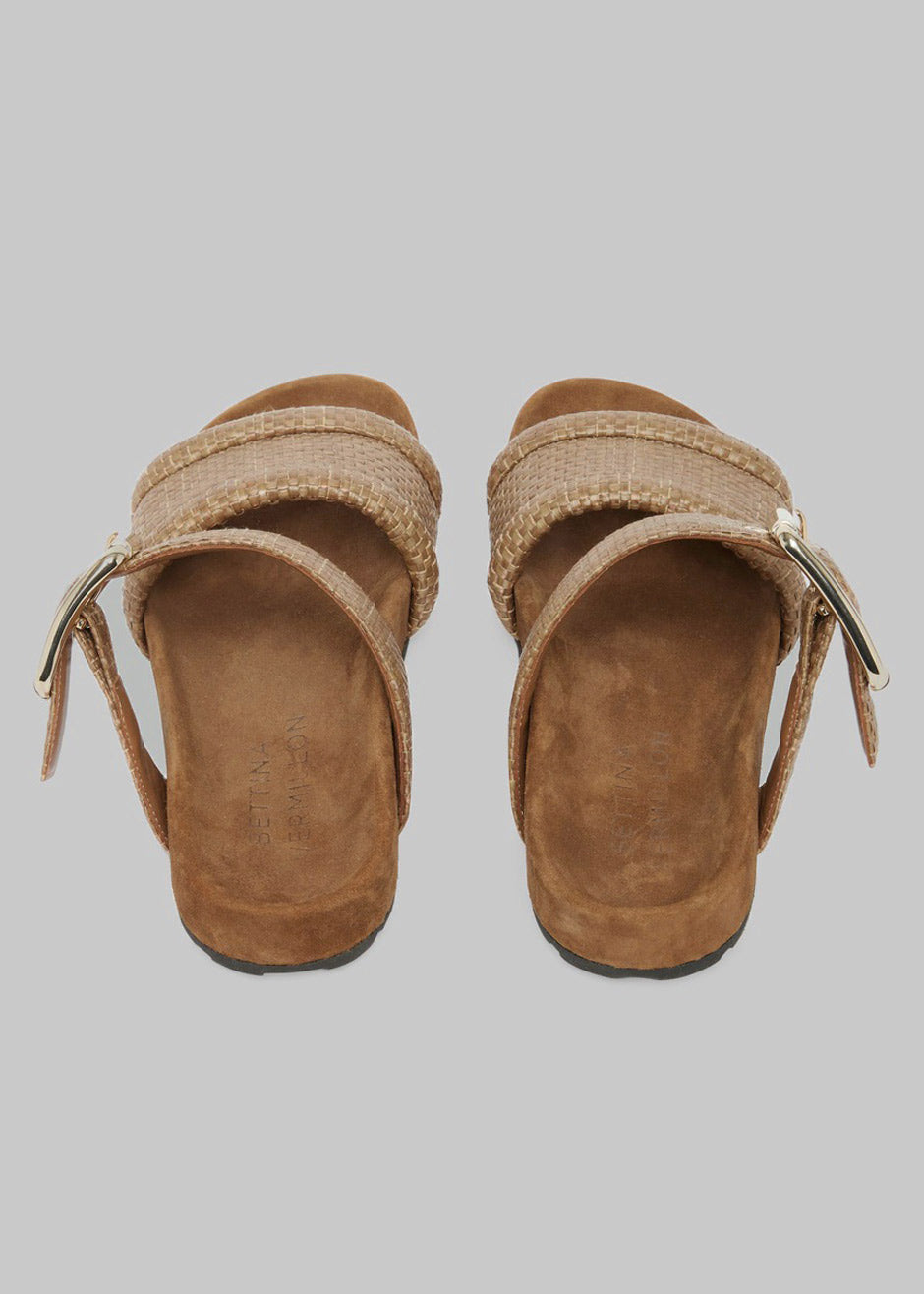 Bettina Vermillon Charlie Sandals - Linen - 6