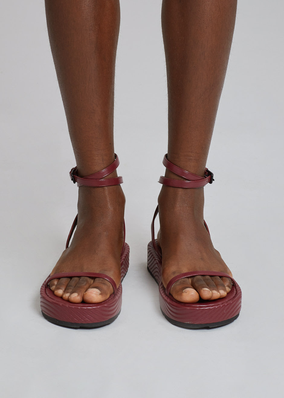 TFS x Bettina Vermillon Onda Sandal - Burgundy - 6