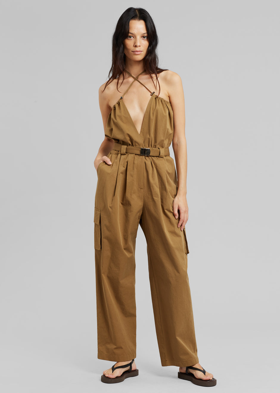 Estelle Cargo Jumpsuit - Khaki Brown - 6