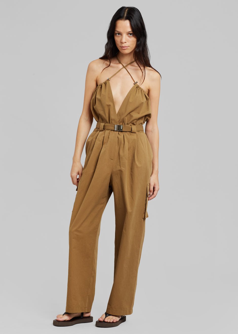 Estelle Cargo Jumpsuit - Khaki Brown - 3