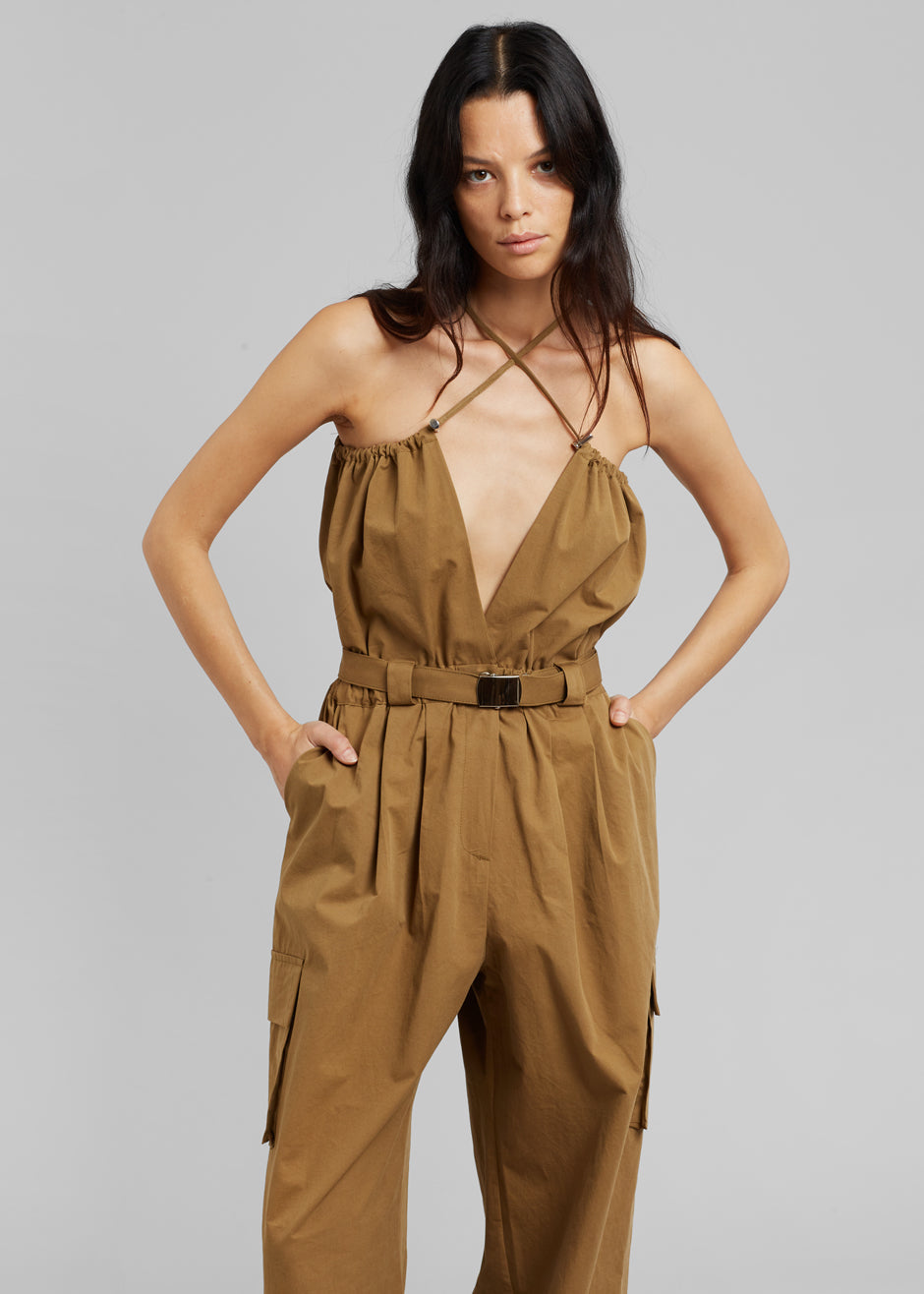 Estelle Cargo Jumpsuit - Khaki Brown - 5