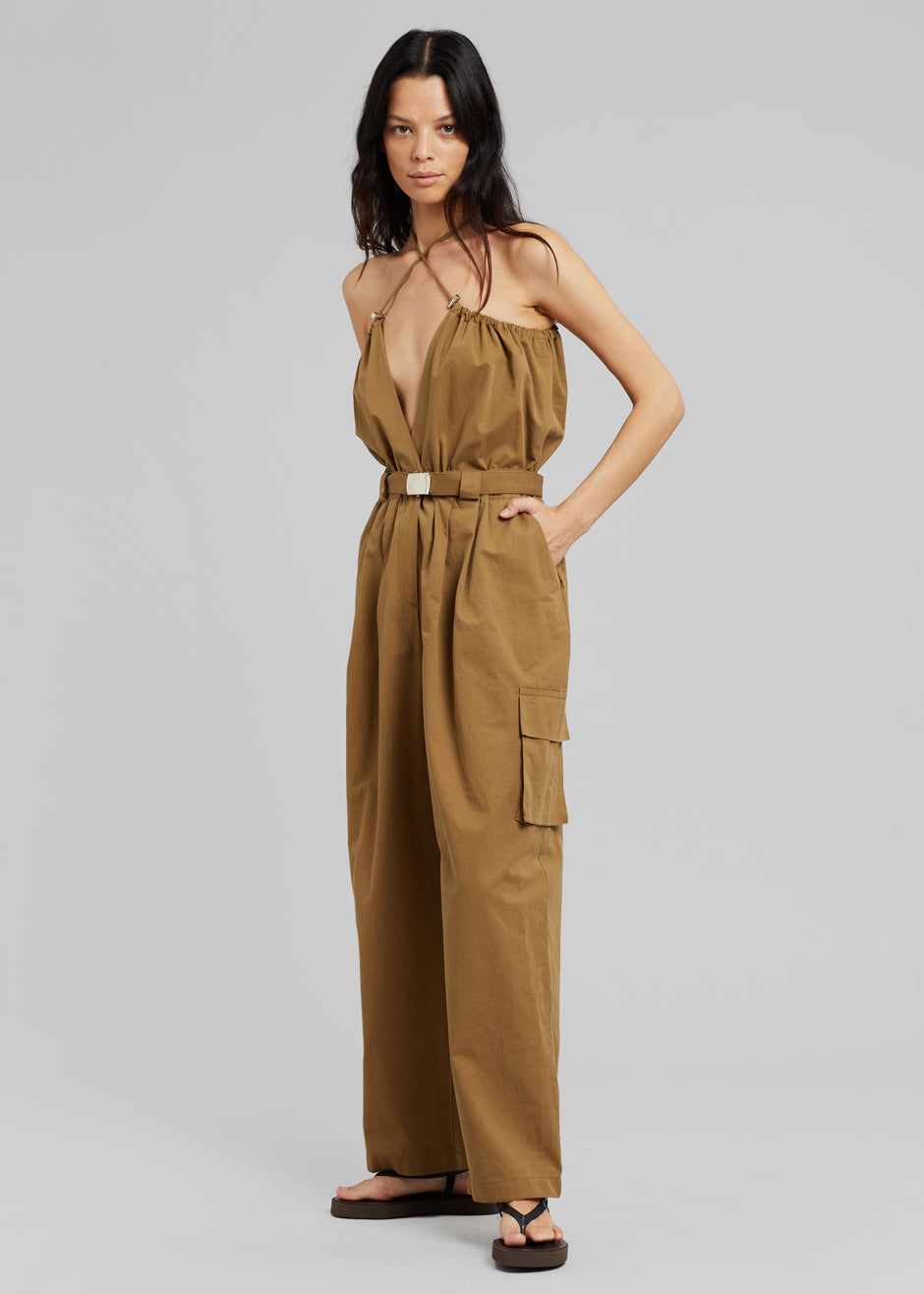 Estelle Cargo Jumpsuit - Khaki Brown - 4