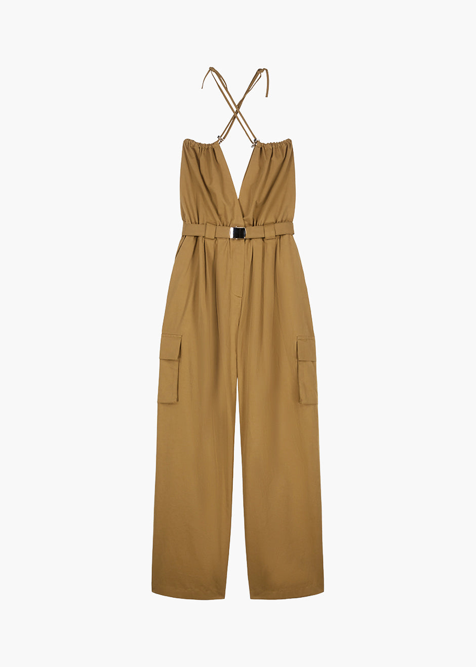 Estelle Cargo Jumpsuit - Khaki Brown - 9