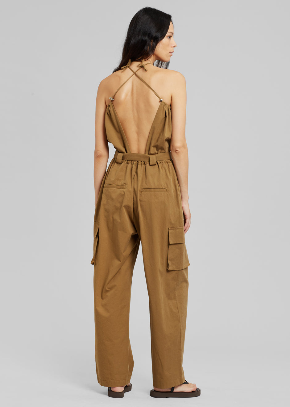 Estelle Cargo Jumpsuit - Khaki Brown - 8