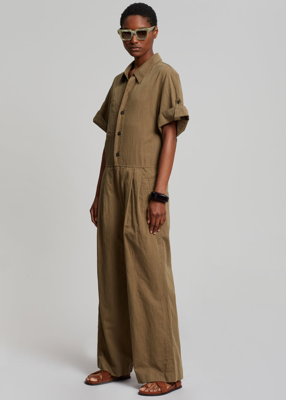 Faye Jumpsuit - Olive Brown - 2
