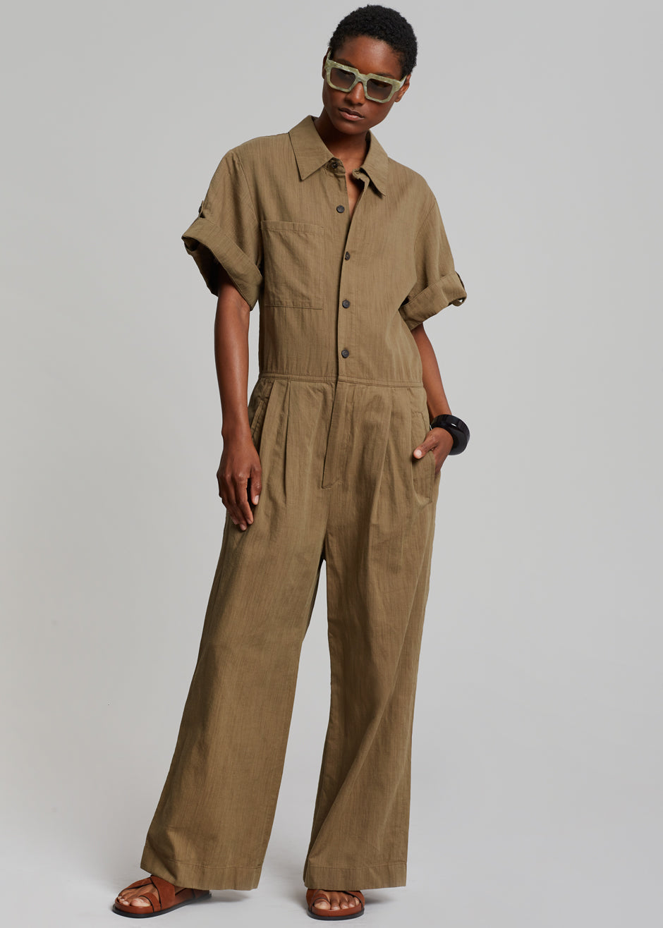 Faye Jumpsuit - Olive Brown - 1