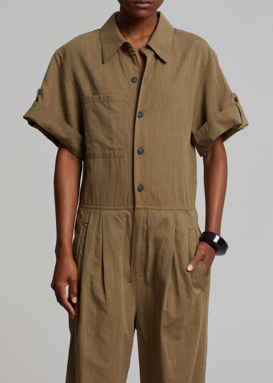 Faye Jumpsuit - Olive Brown - 6