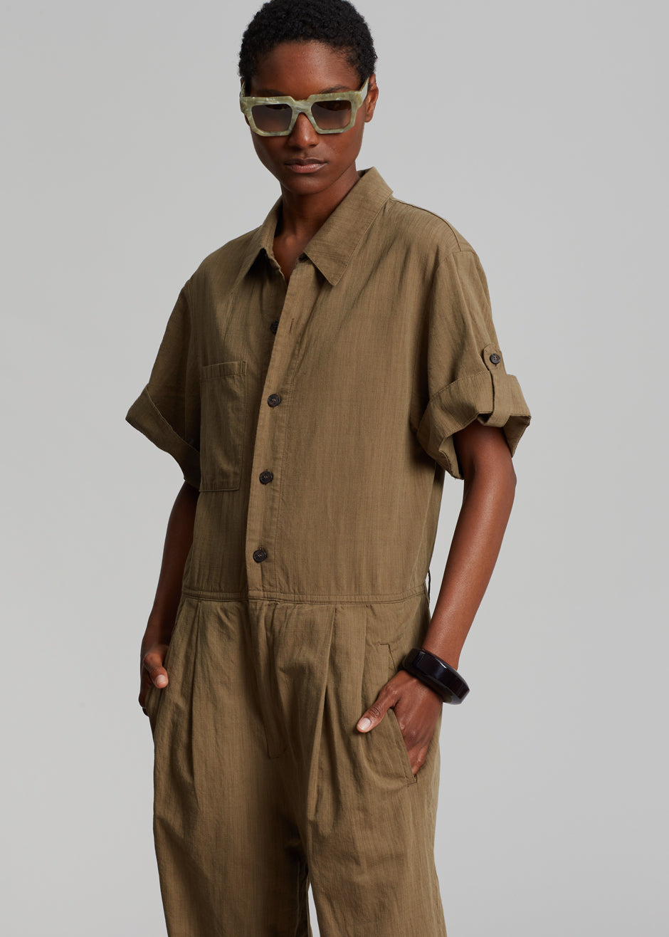Faye Jumpsuit - Olive Brown - 3