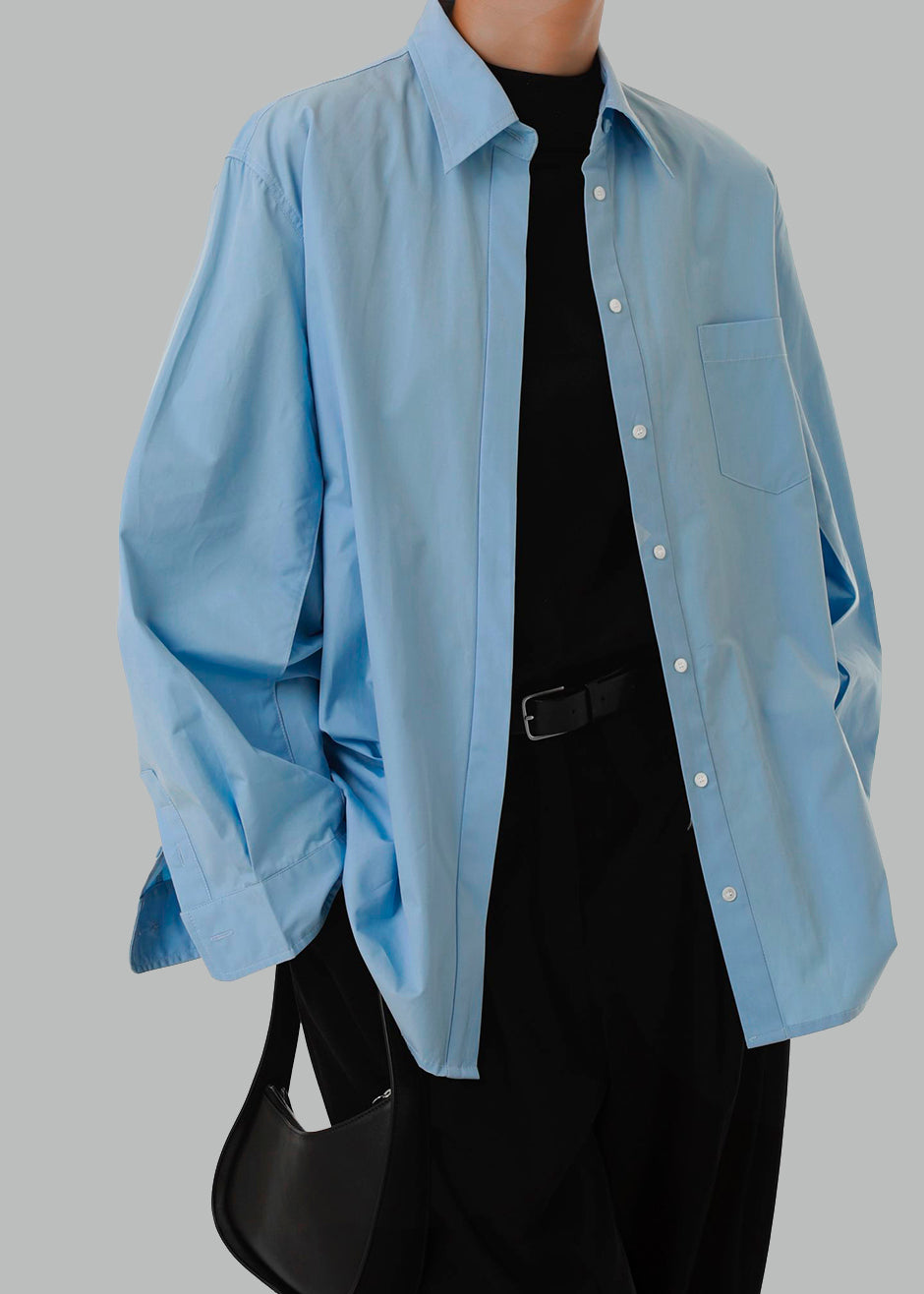 Mayim Oversized Shirt - Sky - 1