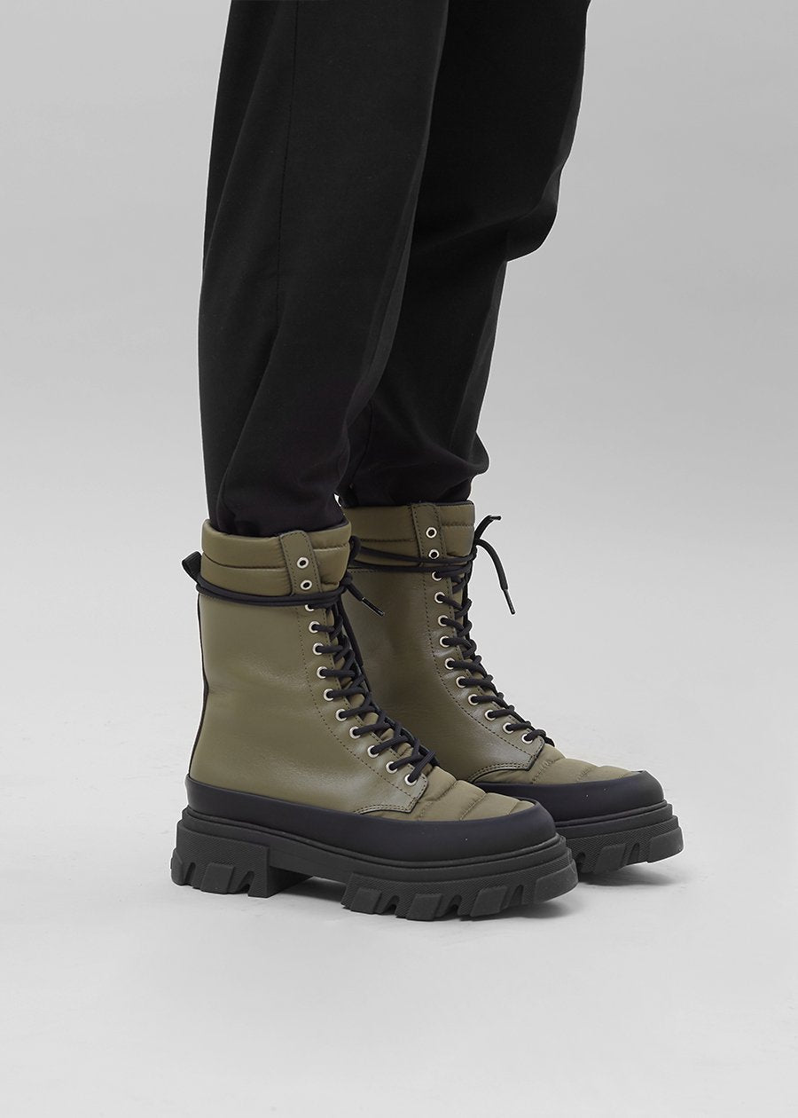 GANNI Lace-Up Combat Boots - Kalamata - 3
