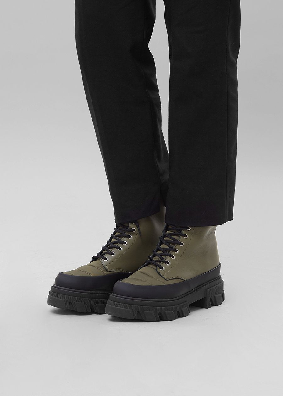 GANNI Lace-Up Combat Boots - Kalamata - 2