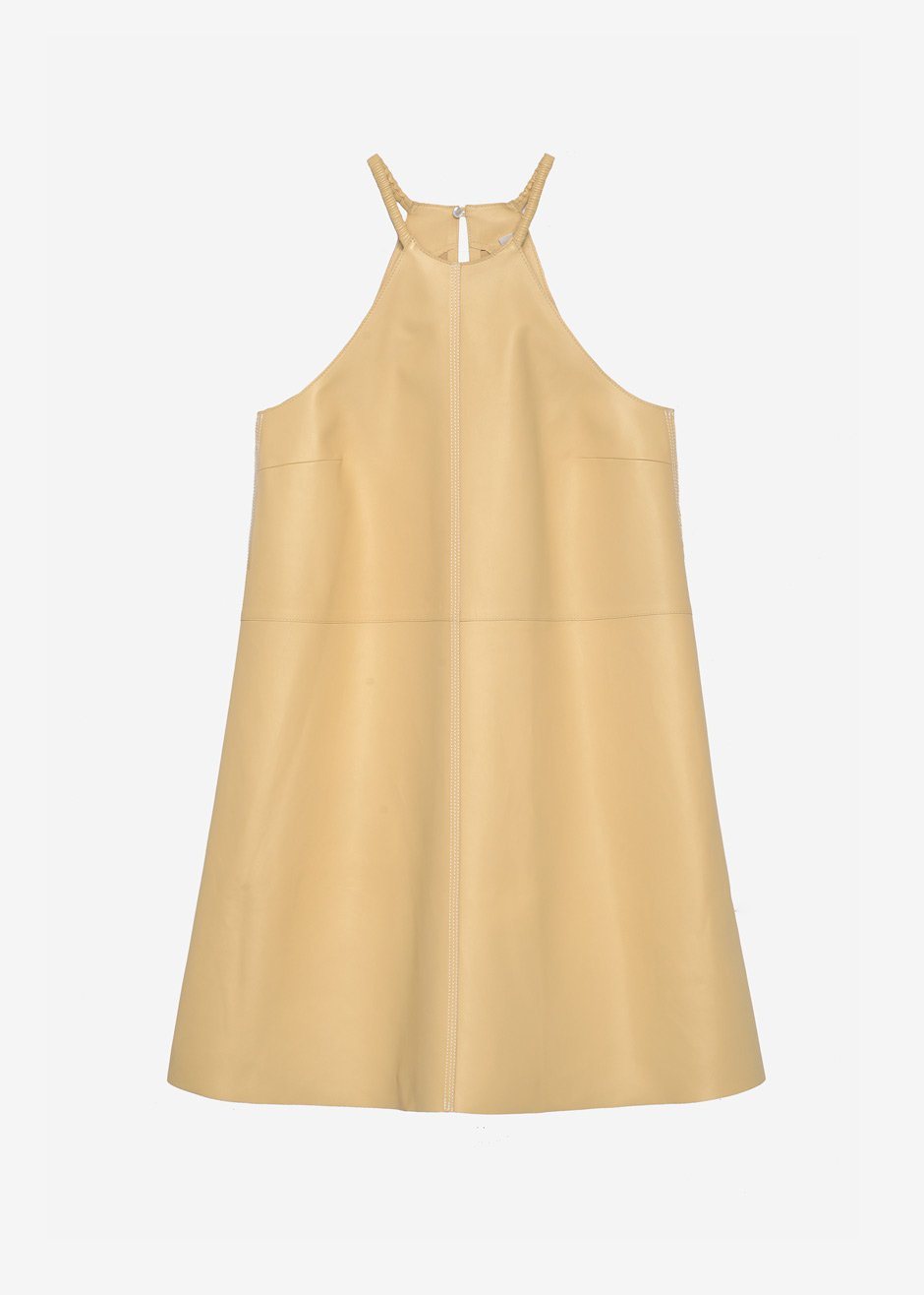 Aeron Garland Leather Dress - Egg - 8