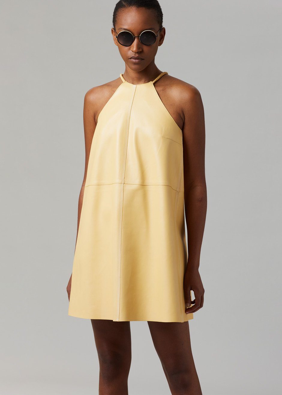 Aeron Garland Leather Dress - Egg - 4