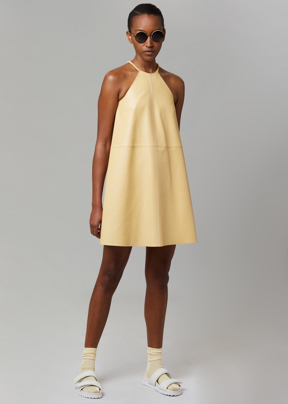 Aeron Garland Leather Dress - Egg - 1