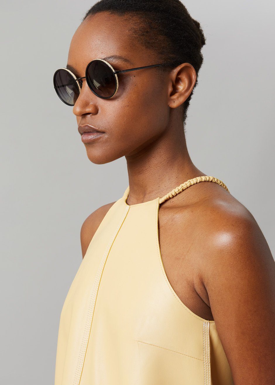 Aeron Garland Leather Dress - Egg - 2