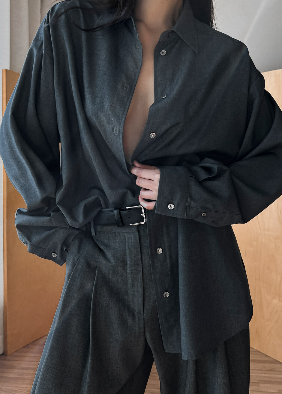 Gelso Shirt - Dark Grey Melange - 5