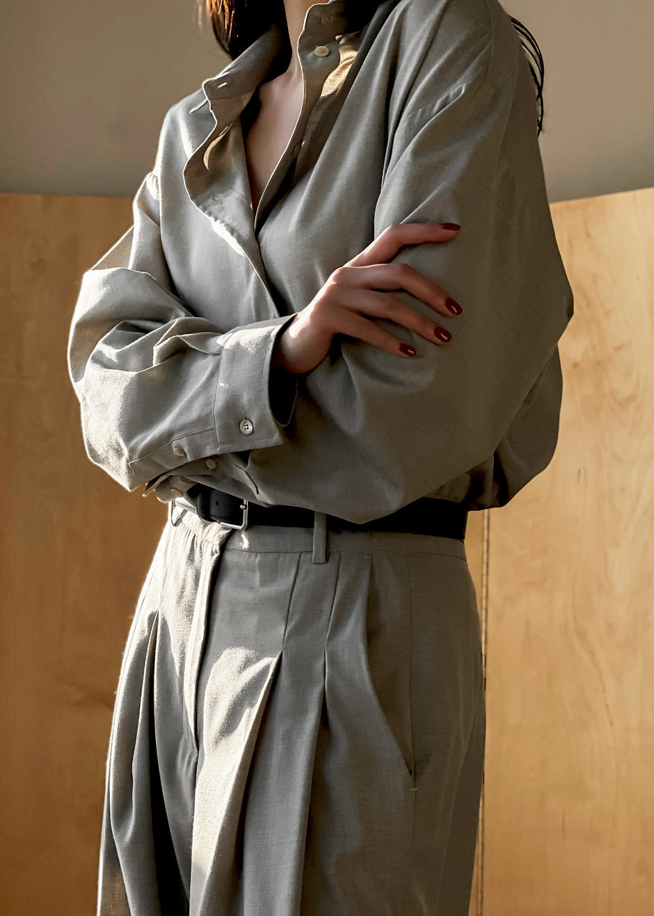 Gelso Shirt - Light Taupe Melange - 2