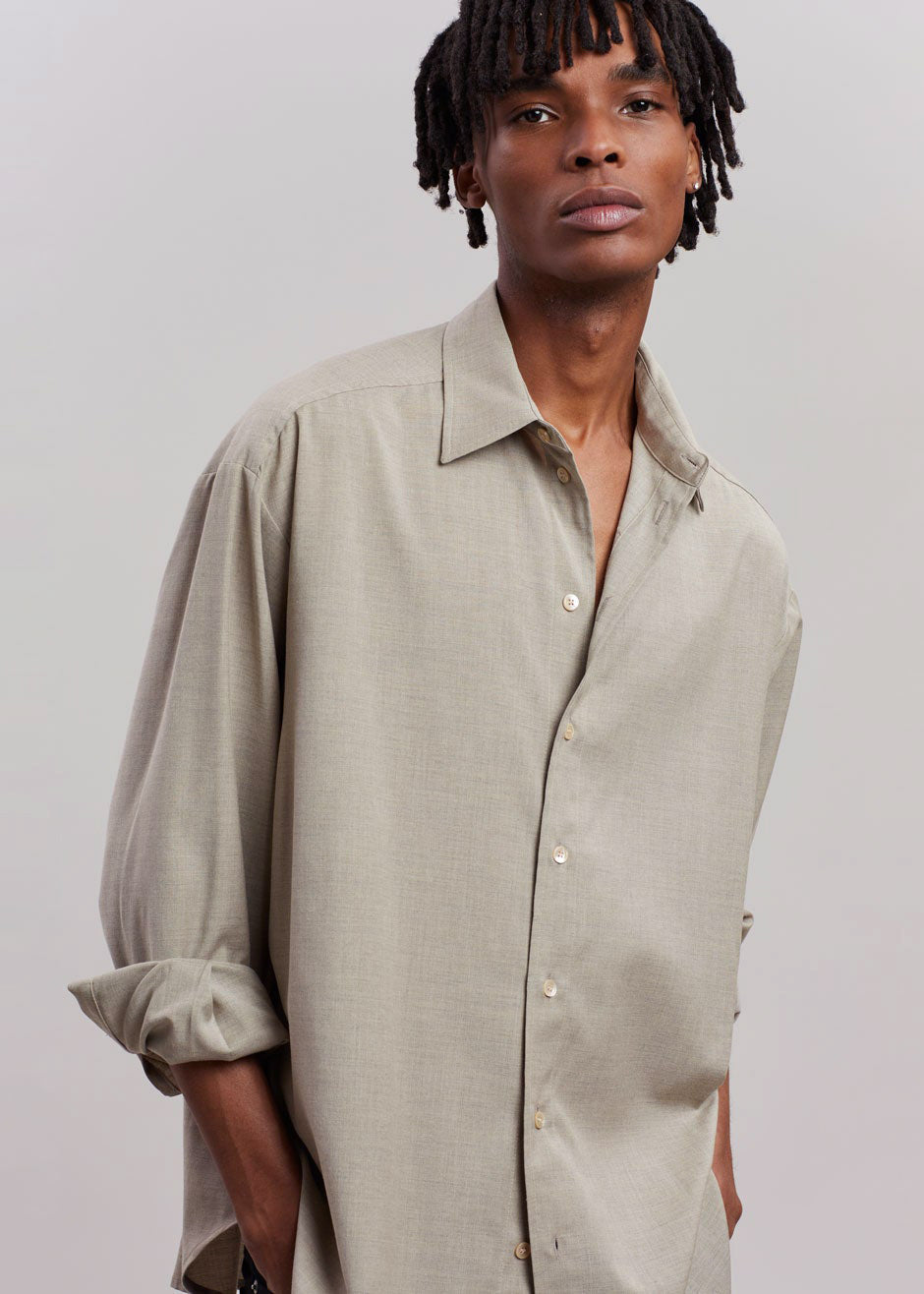 Gelso Shirt - Light Taupe Melange - 5