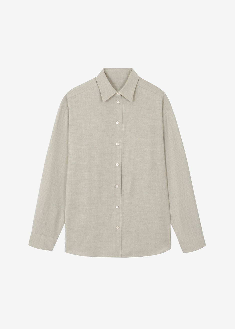Gelso Shirt - Light Taupe Melange - 8