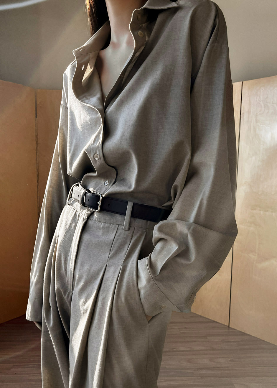 Gelso Shirt - Light Taupe Melange - 1