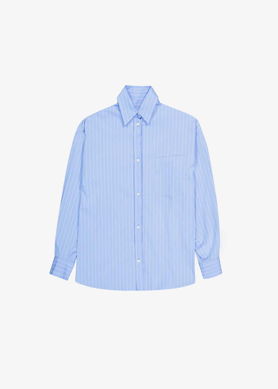 Georgia Pinstripe Shirt - Light Blue - 9