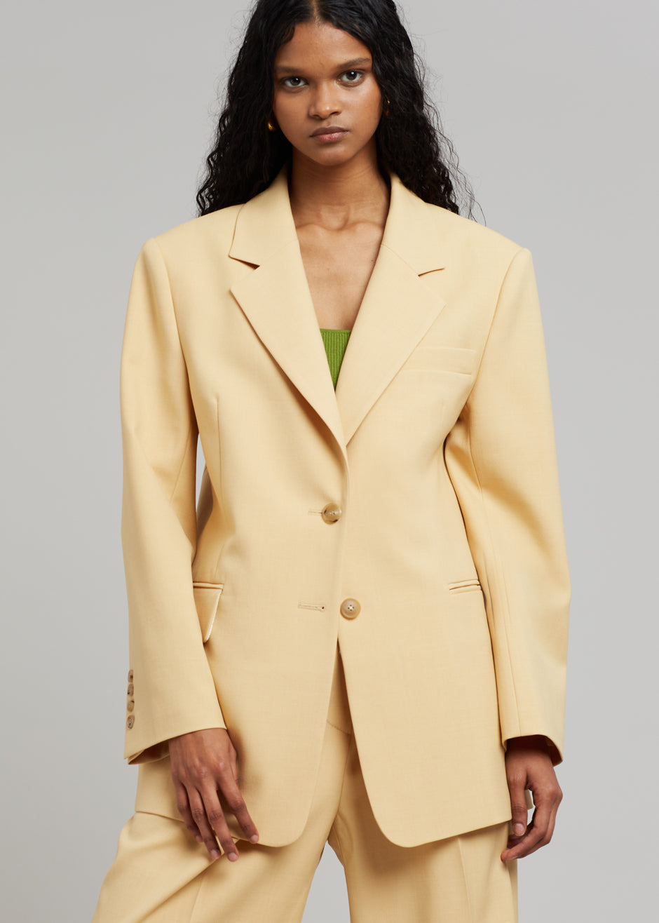Georgina Wool Blend Blazer - Cornsilk - 3