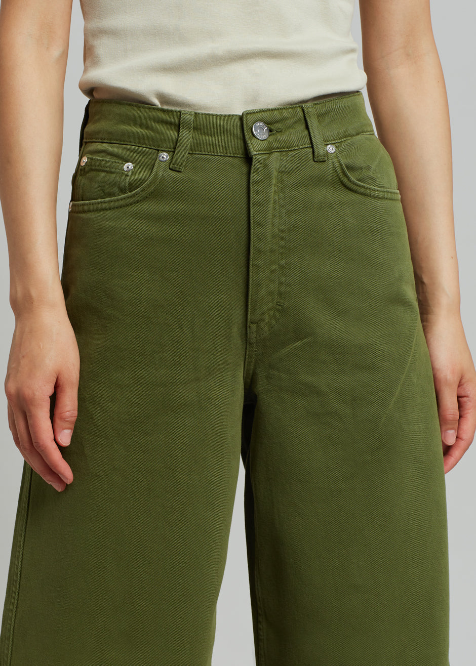 Gestuz Elma Twill Wide Pants - Chive - 4
