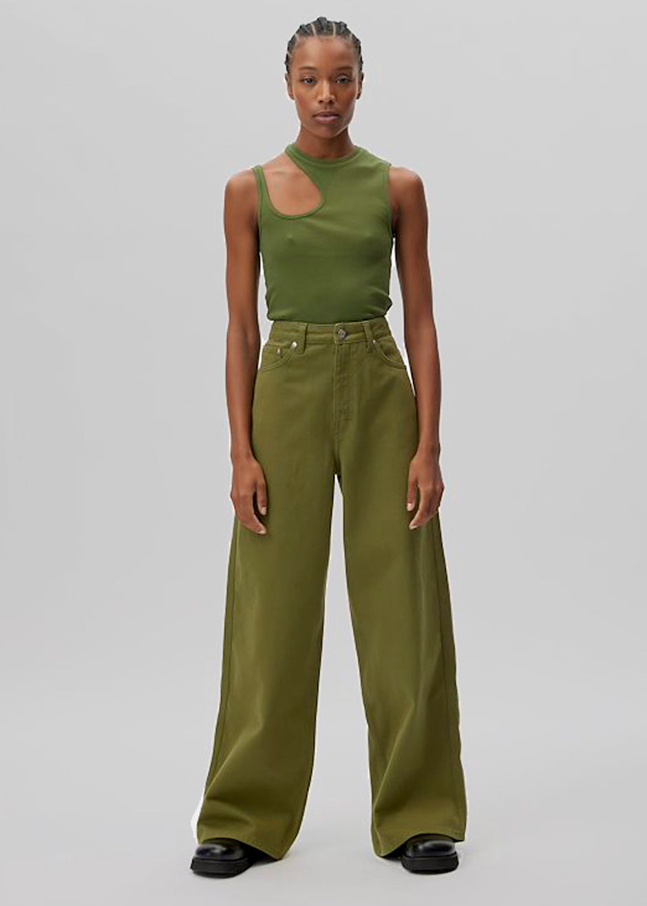 Gestuz Elma Twill Wide Pants - Chive - 3