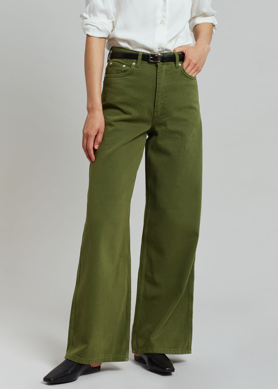 Gestuz Elma Twill Wide Pants - Chive - 2