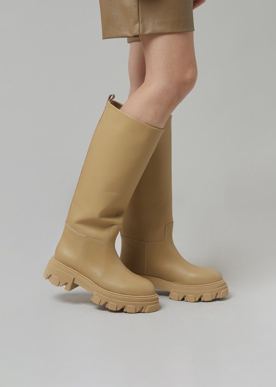 GIA x Pernille Tubular Combat Boots - Cappuccino - 4