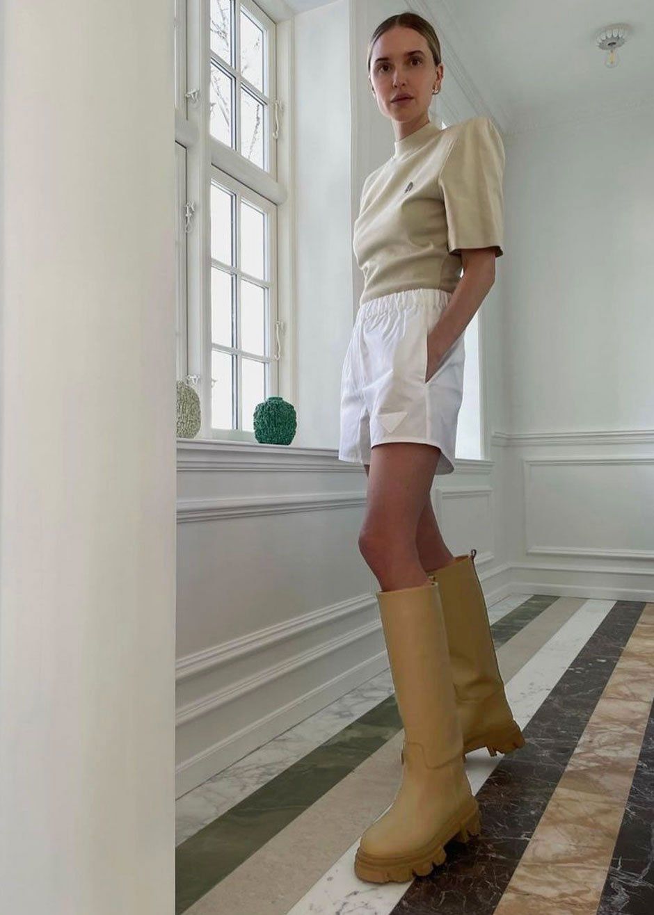 GIA x Pernille Tubular Combat Boots - Cappuccino - 2