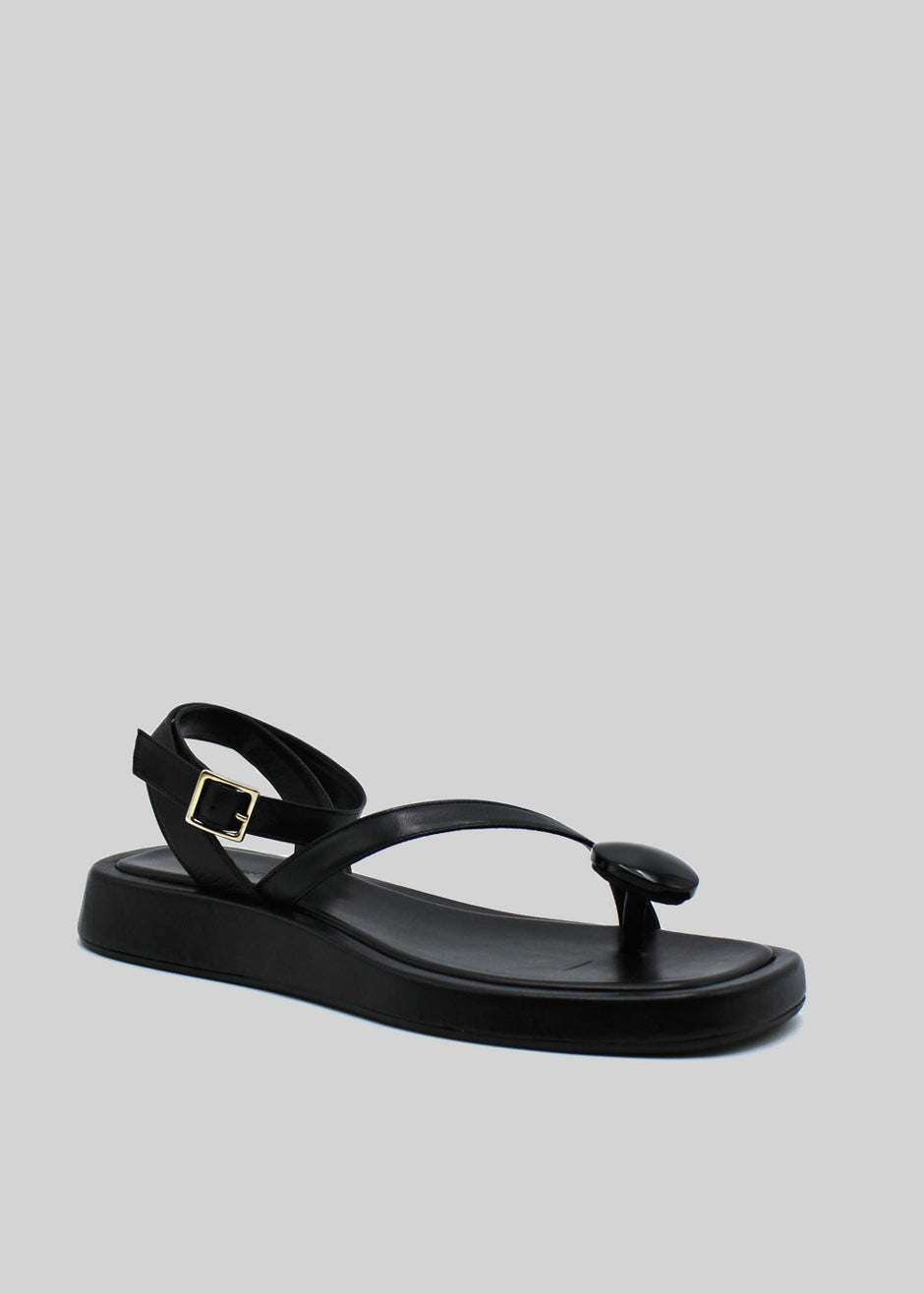 GIA x RHW Rosie Flat Wrap Sandal - Black - 3