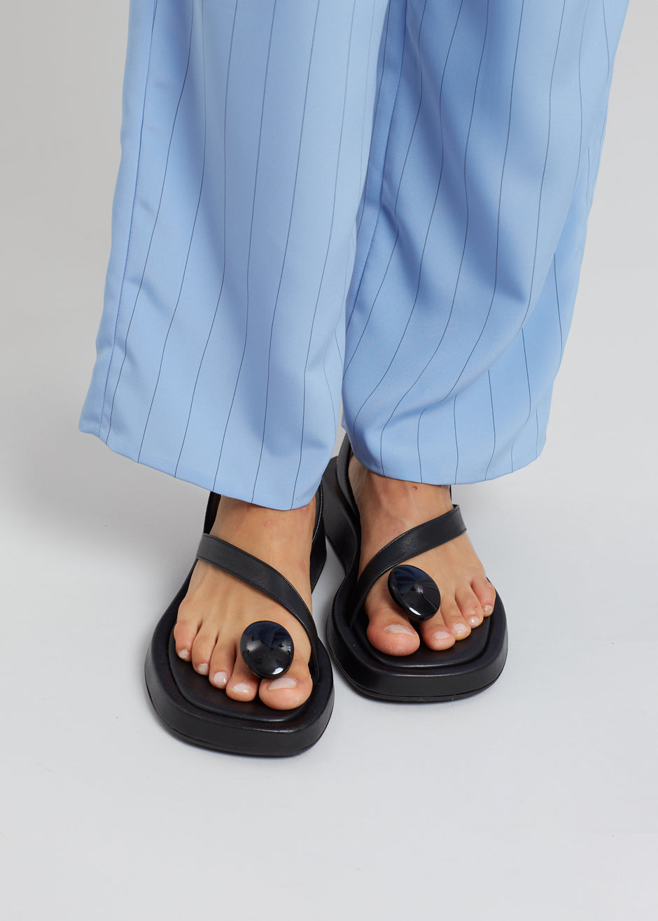 GIA x RHW Rosie Flat Wrap Sandal - Black - 2