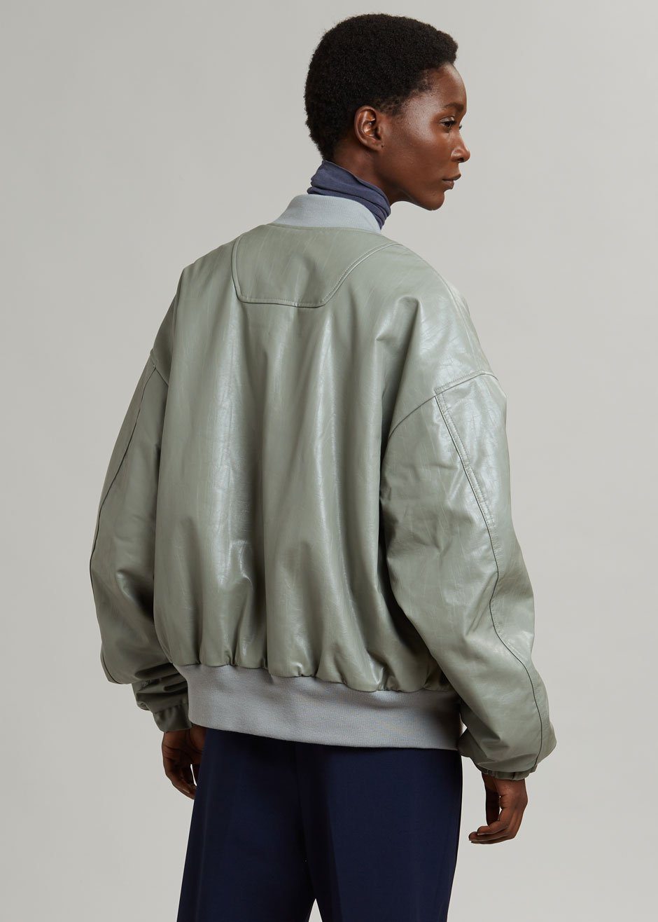 Hane Faux Leather Bomber - Eucalyptus - 6