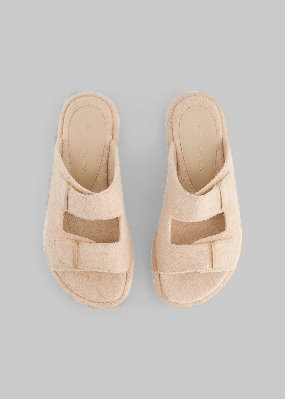 Ilio Smeraldo x TFS Terrycloth Chunky Sandal - Sand - 3