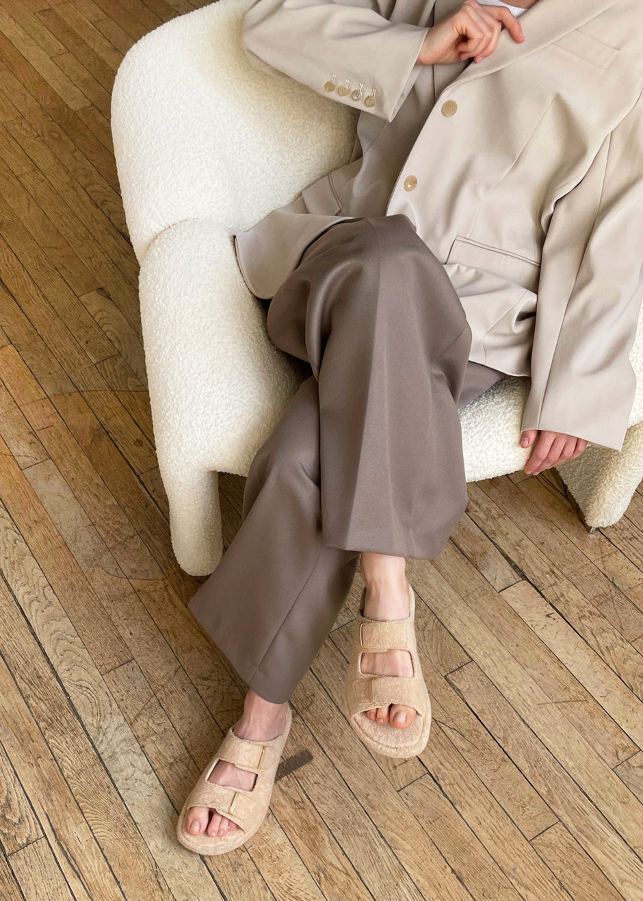 Ilio Smeraldo x TFS Terrycloth Chunky Sandal - Sand - 2