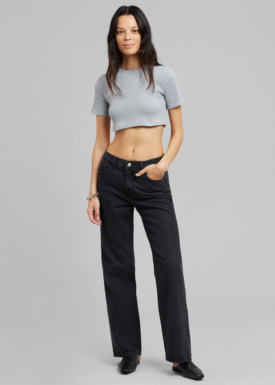 Inger Lurex Cropped Tee - Grey - 3