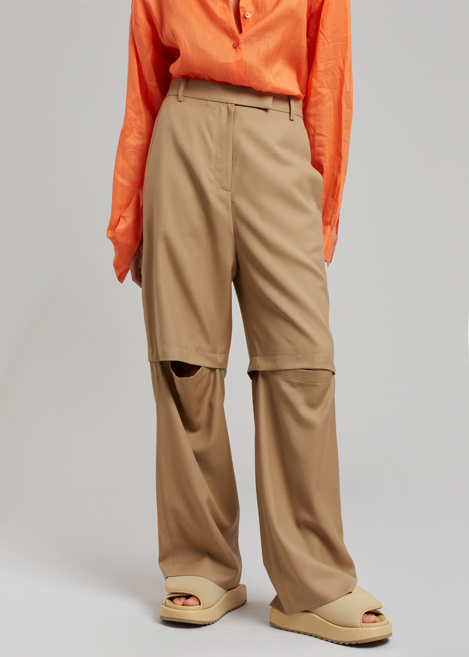 Irina Slit Pants - Camel - 2