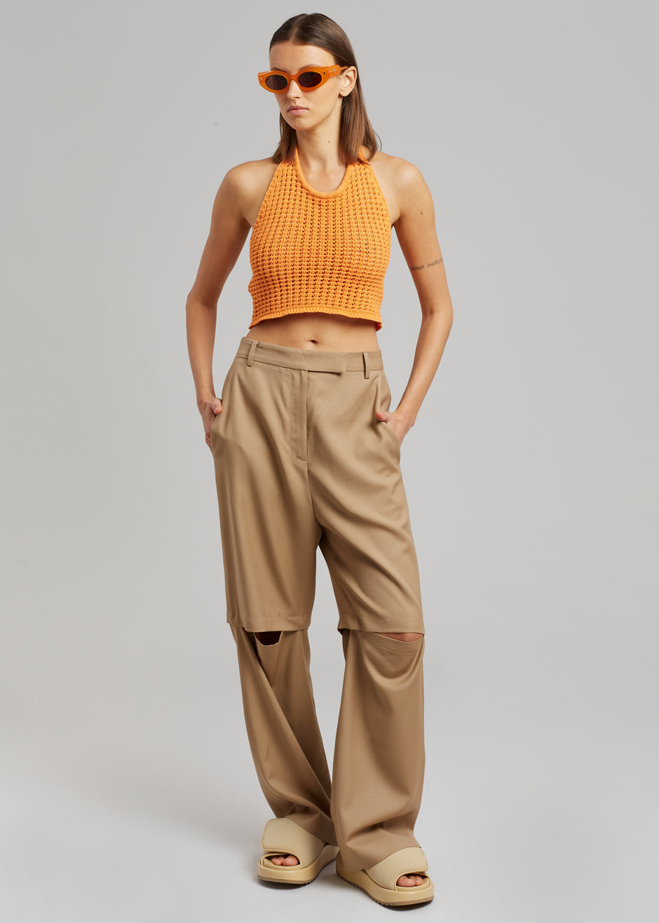 Irina Slit Pants - Camel - 3