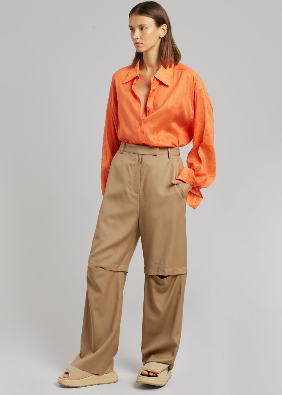 Irina Slit Pants - Camel - 1