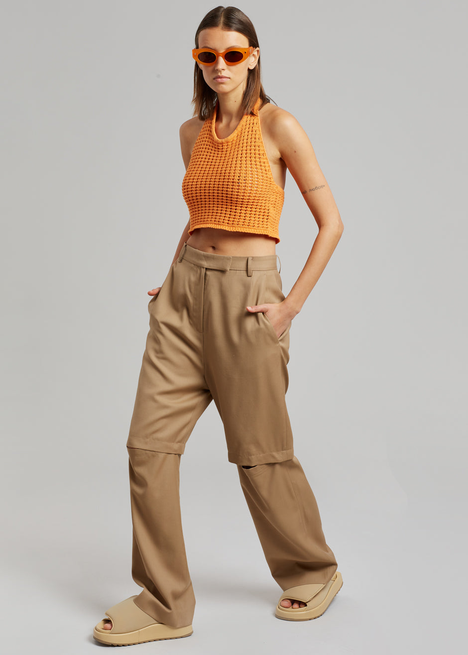 Irina Slit Pants - Camel - 7