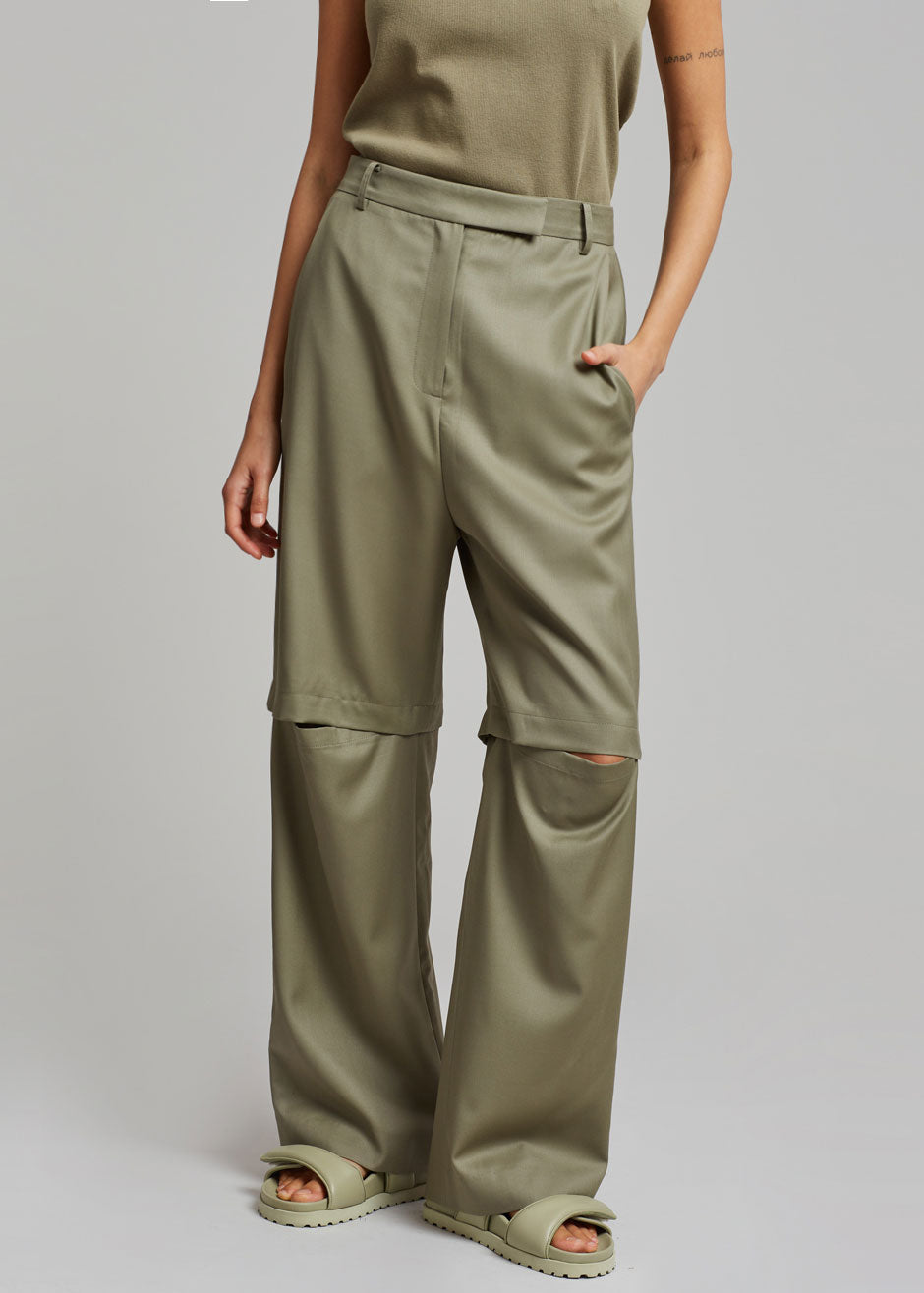 Irina Slit Pants - Olive - 3