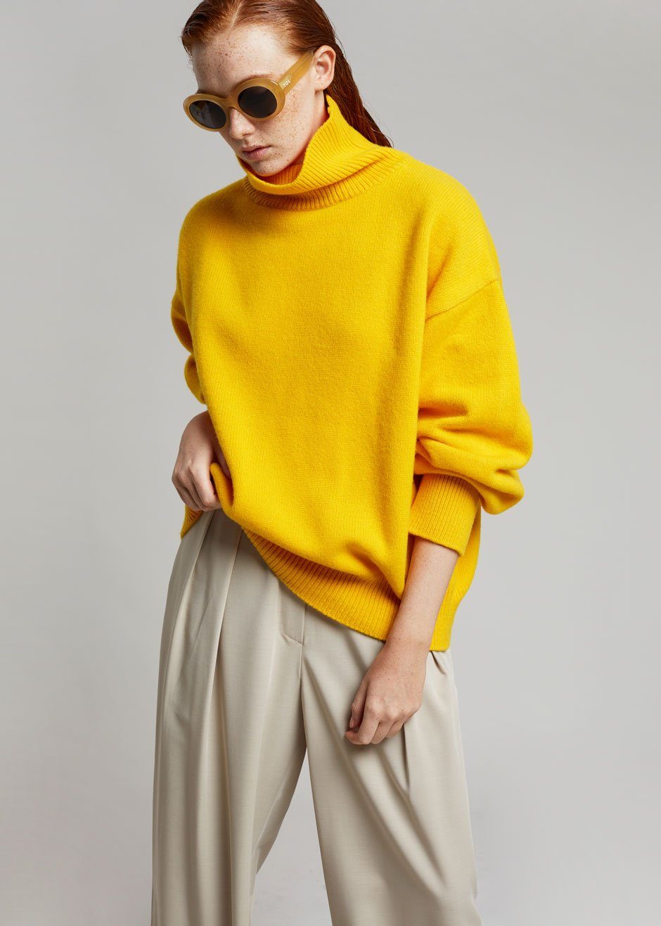 Joya Roll Neck Sweater - Marigold - 2