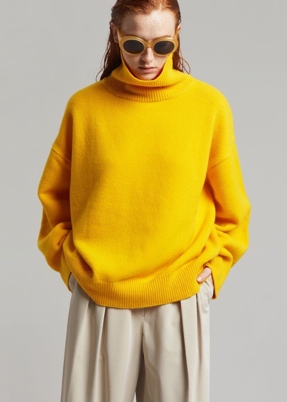 Joya Roll Neck Sweater - Marigold - 1