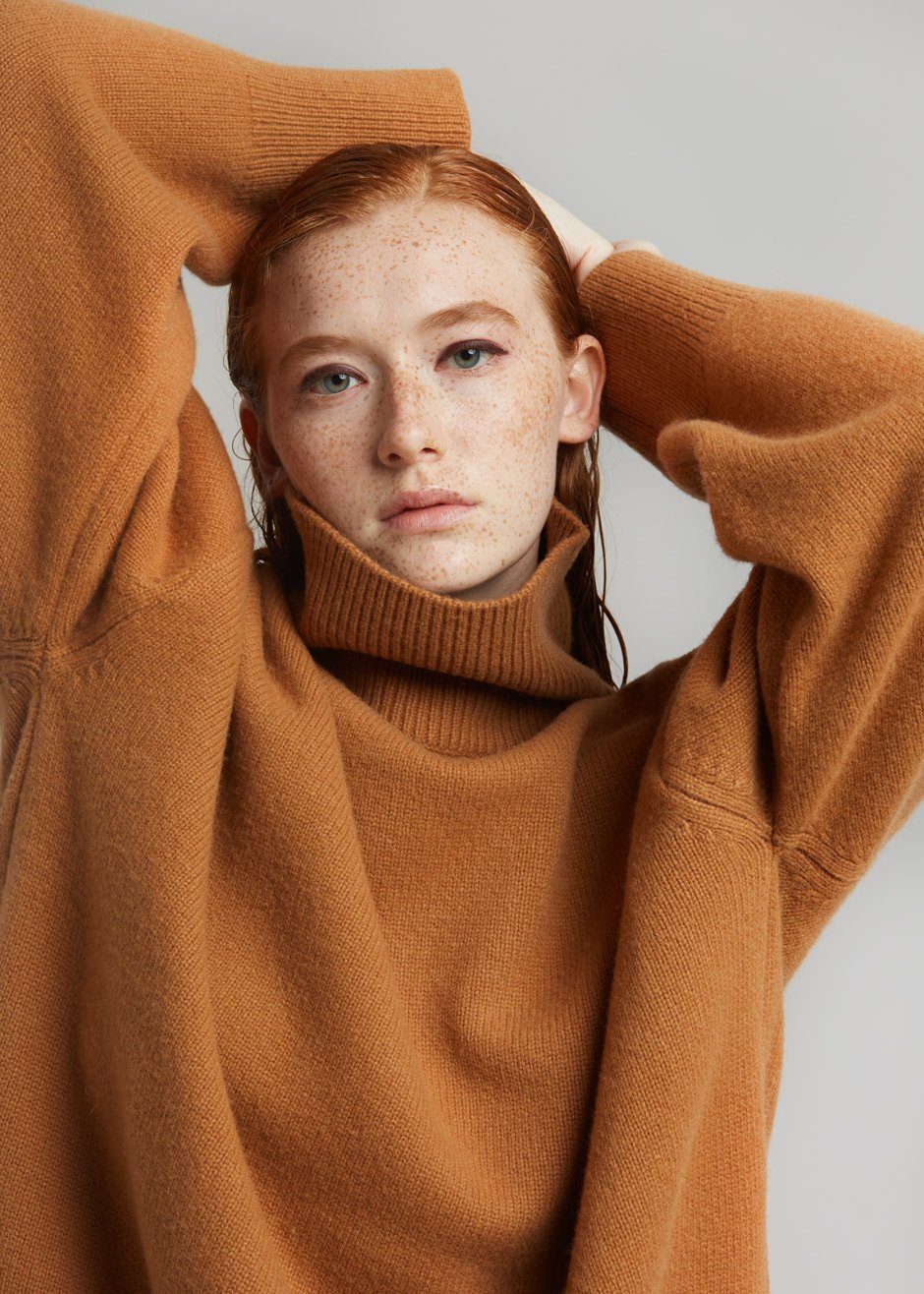 Joya Roll Neck Sweater - Terra Cotta - 11