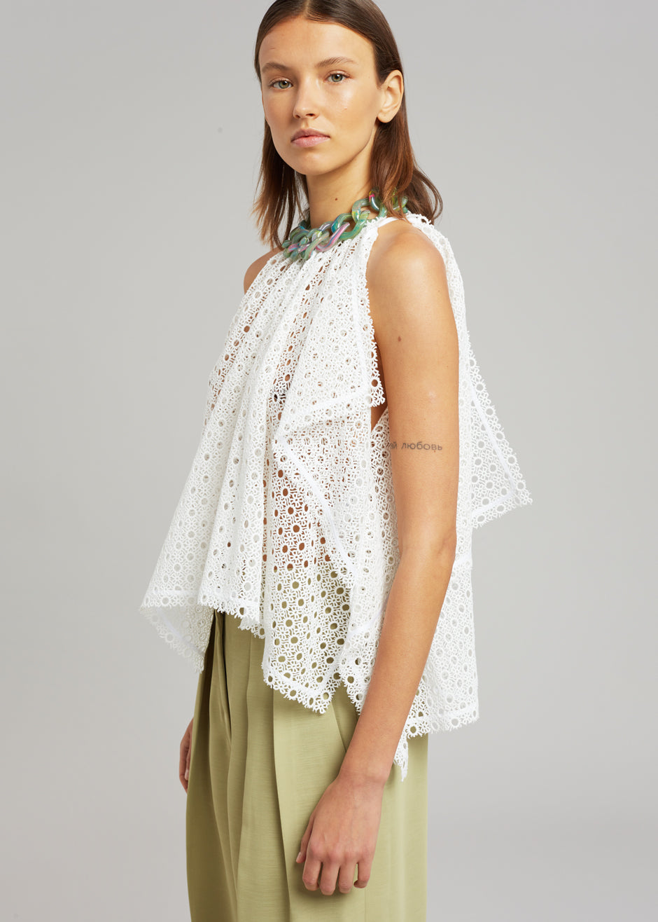 JW Anderson Chain Detail Halter Neck Top - White - 3