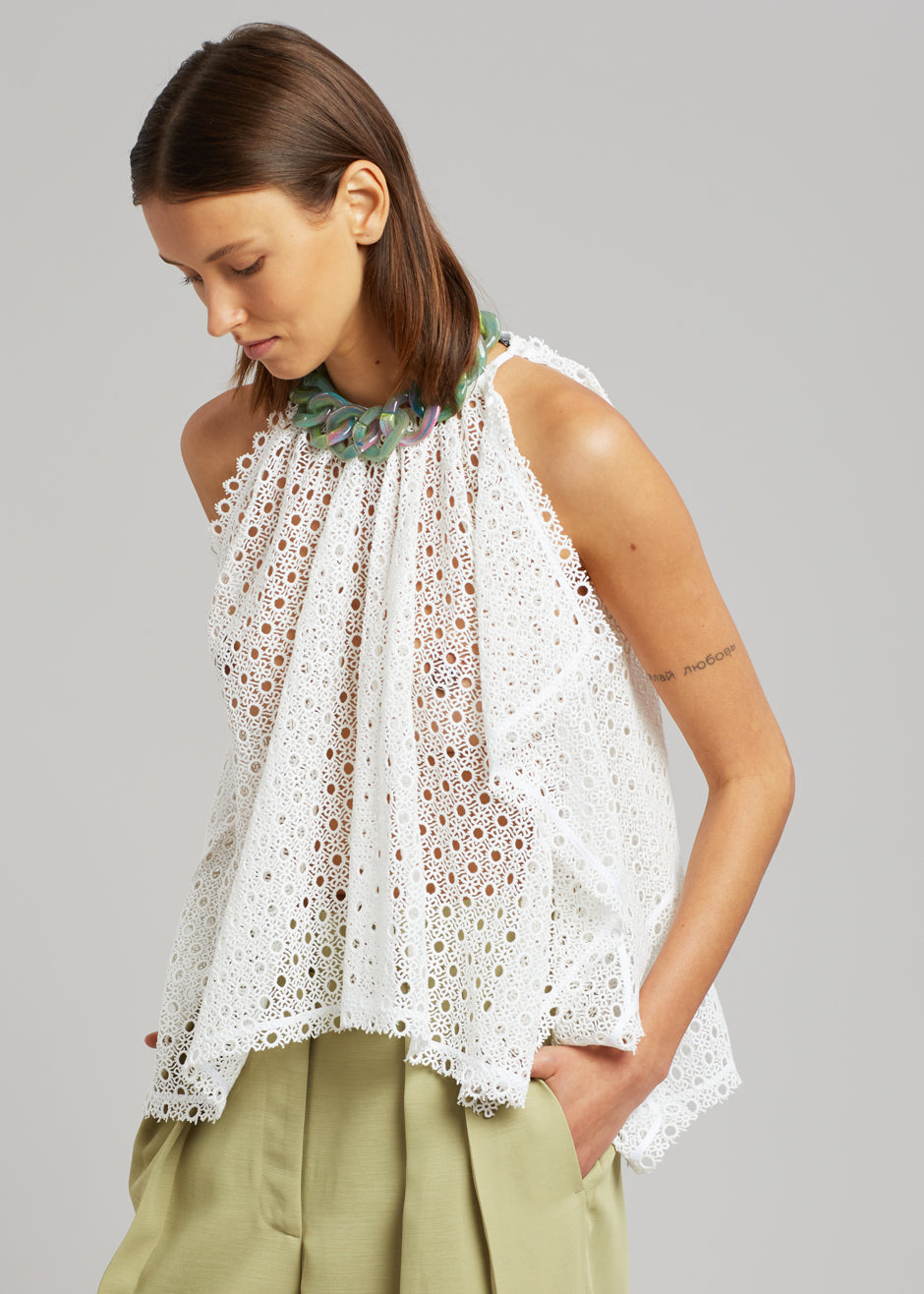 JW Anderson Chain Detail Halter Neck Top - White - 1