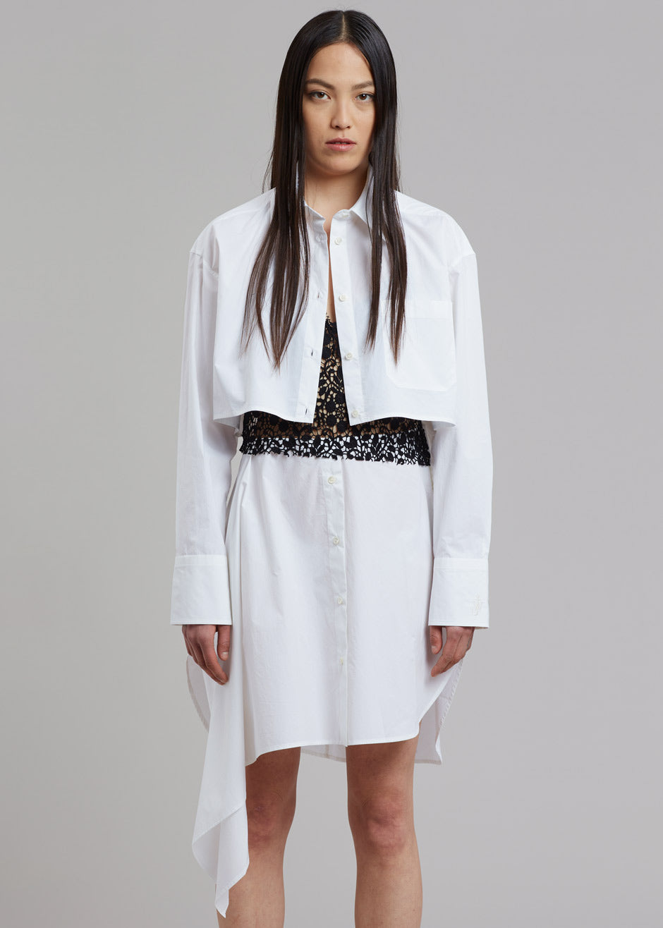 JW Anderson Lace Insert Shirt Dress - White/Black - 5